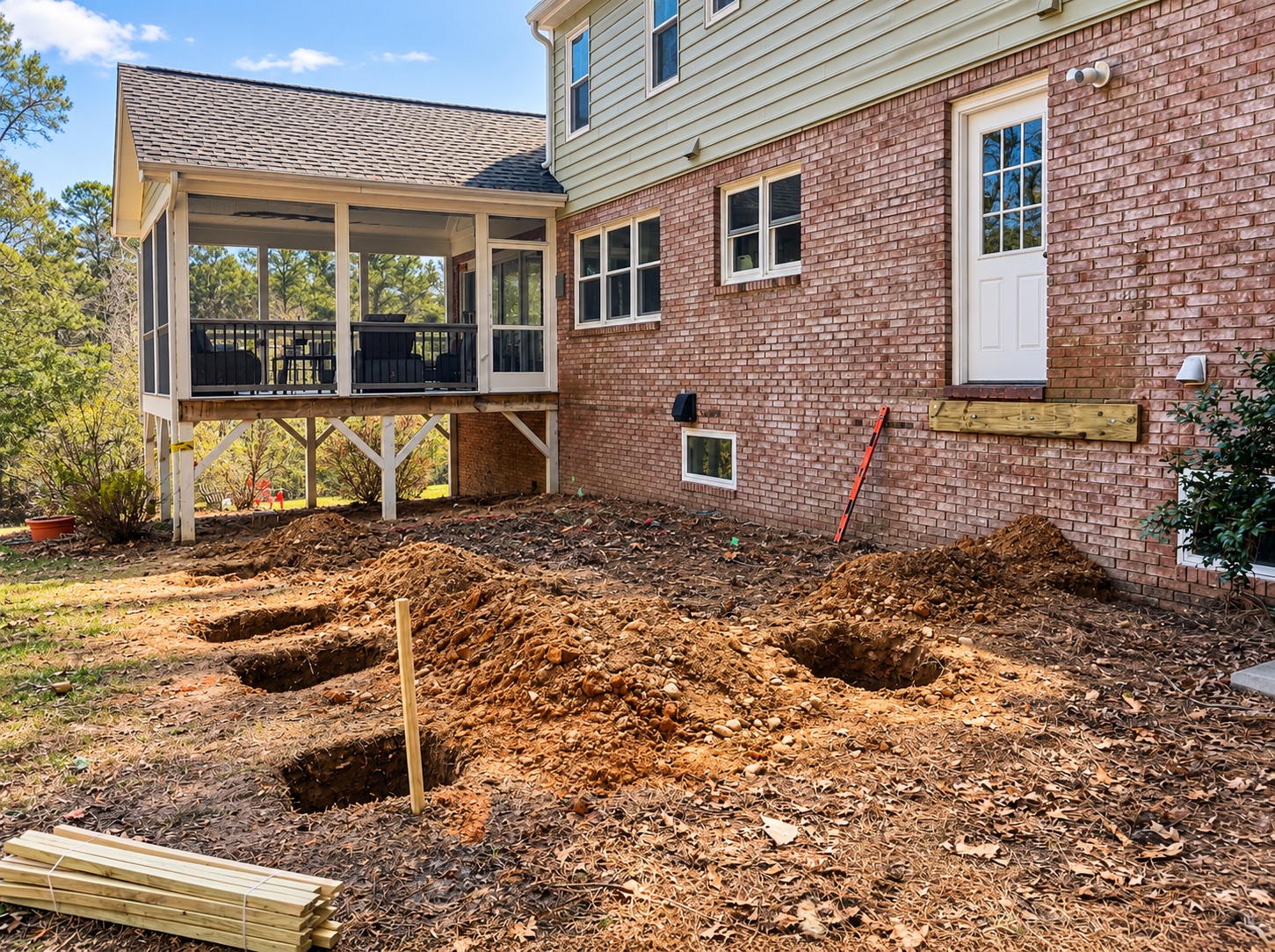 Deck construction in progress